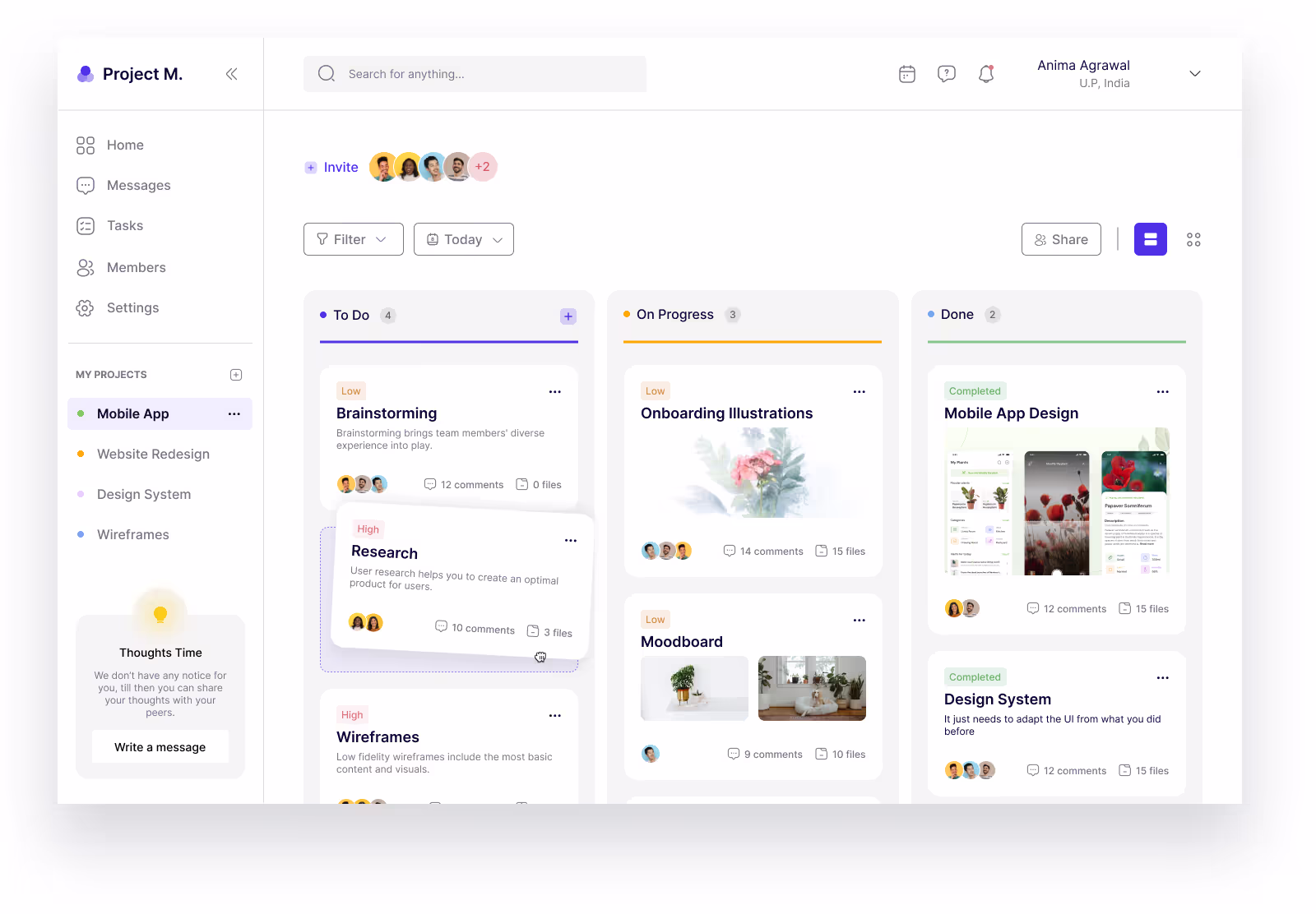 Bubble.io project management prototype