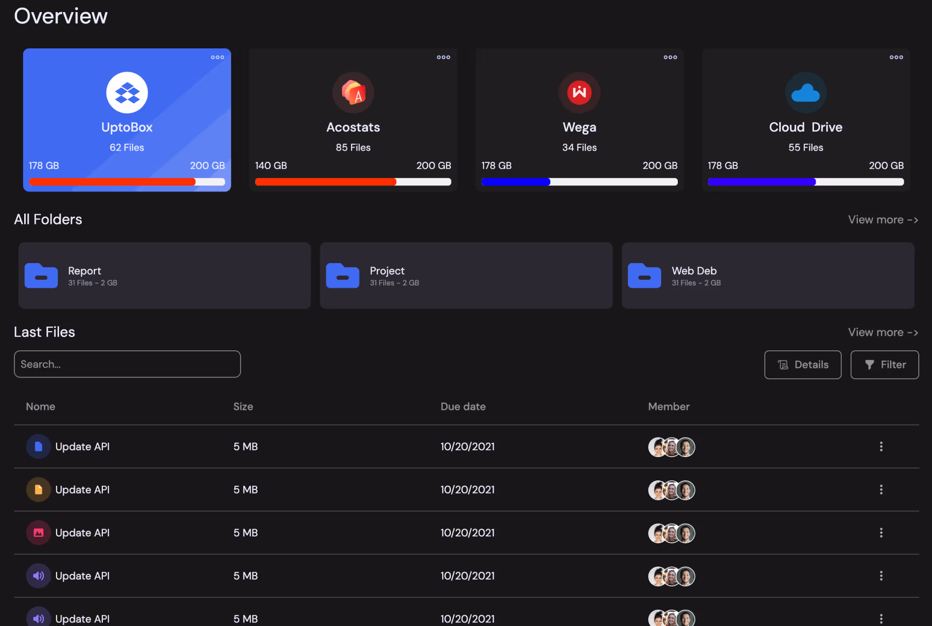 Client portal interface built on WeWeb